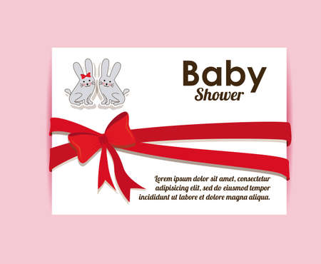 Baby Showe design over pink background, vector illustrationのイラスト素材