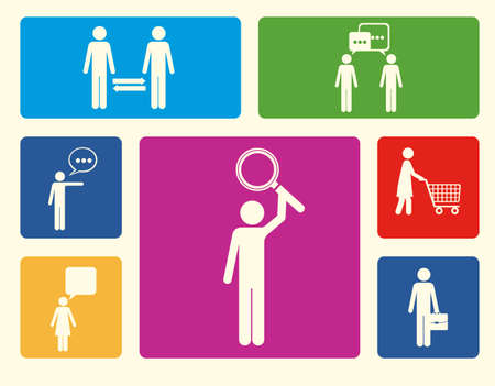 Social Network design over white background, vector illustrationのイラスト素材