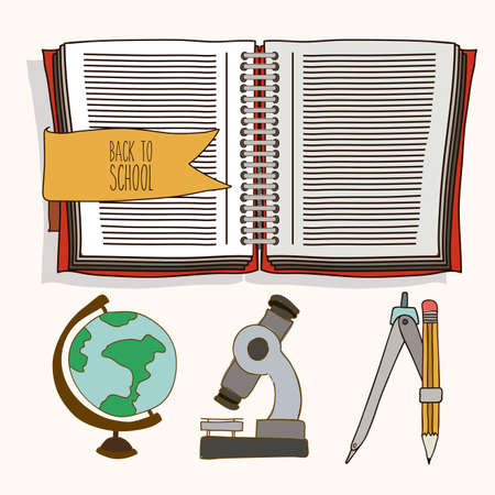 Back to School design over white background, vector illustrationのイラスト素材