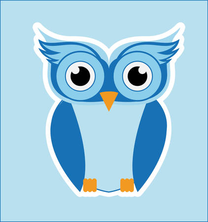 Owl  design over blue background, vector illustrationのイラスト素材