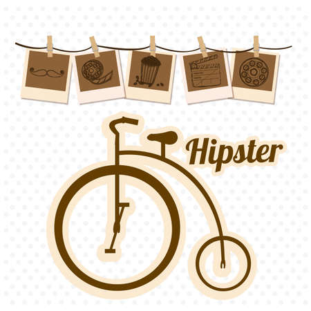 Hipster design over white background, vector illustrationのイラスト素材