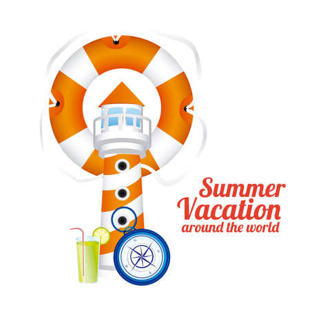 Summer Vacation design over white background, vector illustrationのイラスト素材