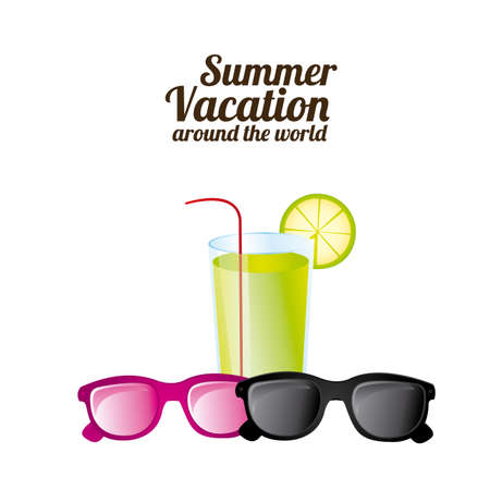 Summer Vacation design over white background, vector illustrationのイラスト素材