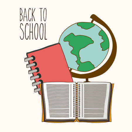 Back to School design over white background, vector illustrationのイラスト素材