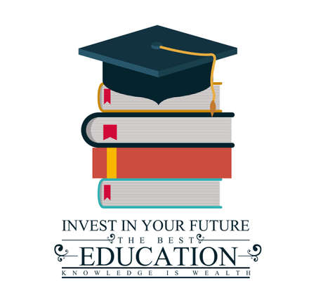 University and Graduation design over white background, vector illustrationのイラスト素材