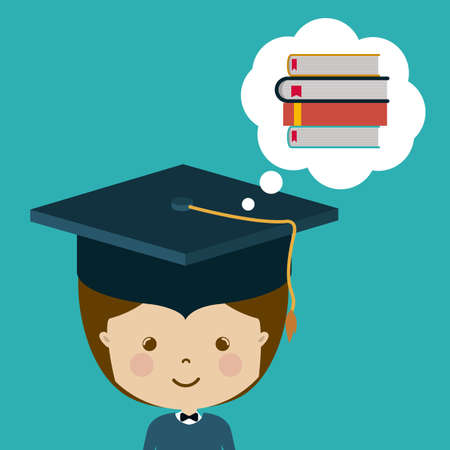 University and Graduation design over blue background, vector illustrationのイラスト素材