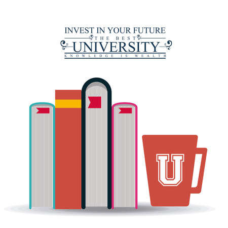 University and Graduation design over white background, vector illustrationのイラスト素材
