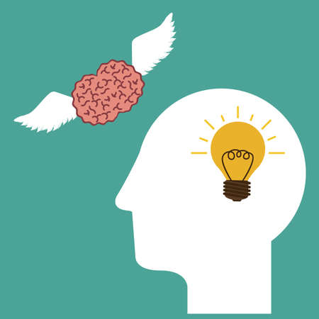 Big idea design over green background, vector illustrationのイラスト素材