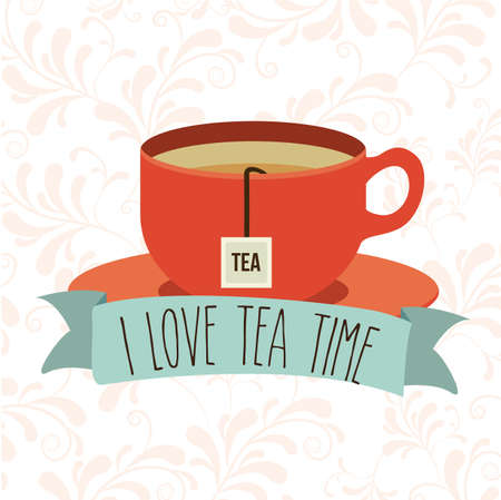 Tea time design over white background, vector illustrationのイラスト素材
