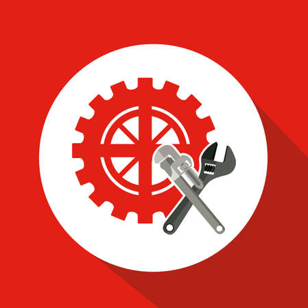 Support  center design over red background, vector illustrationのイラスト素材