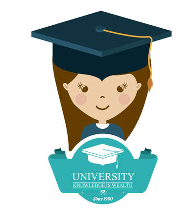 University and Graduation design over white background, vector illustrationのイラスト素材