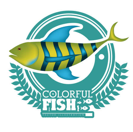Fish design over white background, vector illustrationのイラスト素材