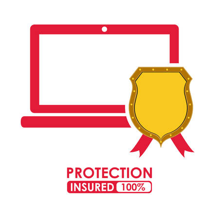 Protection design over white background, vector illustrationのイラスト素材