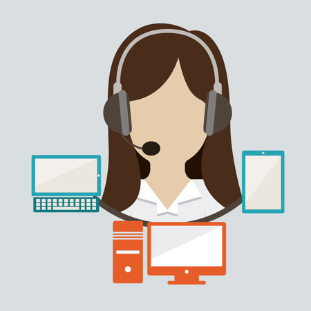 Support  center design over white background, vector illustrationのイラスト素材
