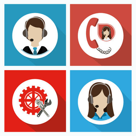 Support  center design over white background, vector illustrationのイラスト素材