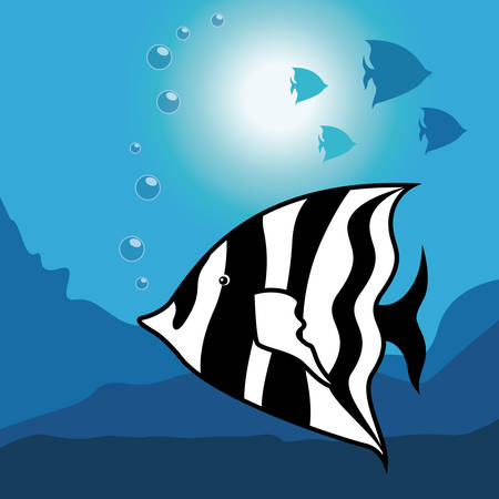 Fish design over blue background, vector illustrationのイラスト素材