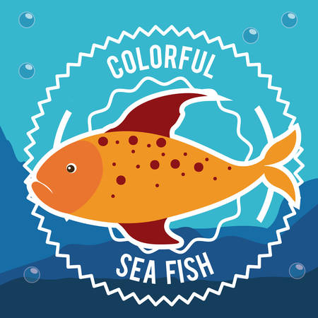 Fish design over blue background, vector illustrationのイラスト素材