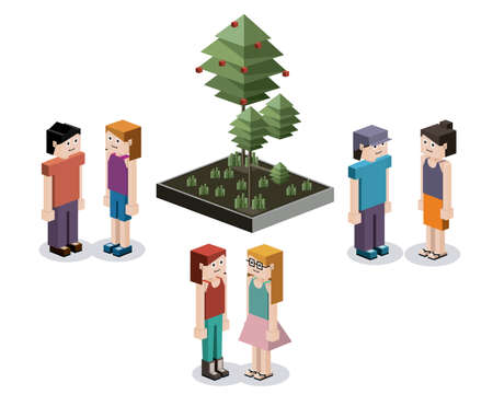 Isometric design over white background, vector illustrationのイラスト素材