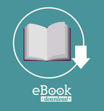 Ebook design over blue background, vector illustrationのイラスト素材