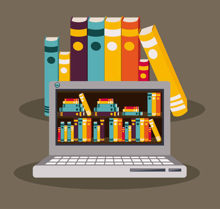 Ebook design over brown background, vector illustrationのイラスト素材