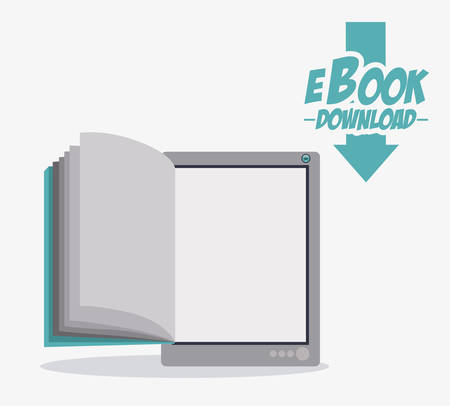 Ebook design over white background, vector illustrationのイラスト素材