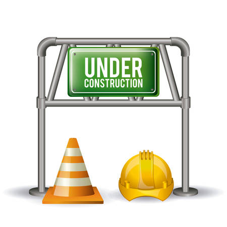 Under Construction design over white background, vector illustrationのイラスト素材