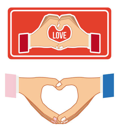 Hands gesture design over white background, vector illustrationのイラスト素材