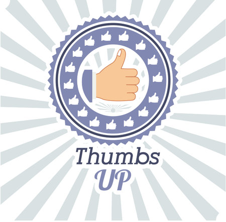 Hands gesture design over striped background, vector illustrationのイラスト素材