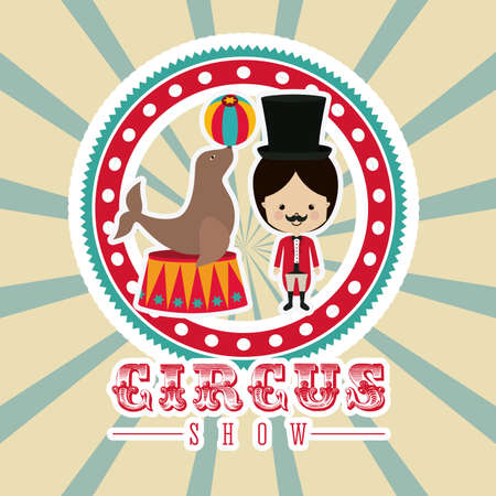 Circus design over striped background, vector illustrationのイラスト素材