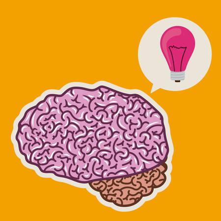 Think different design over orange background, vector illustrationのイラスト素材