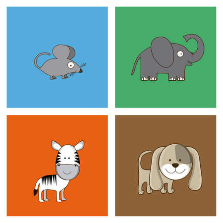 Animals design over white background, vector illustrationのイラスト素材