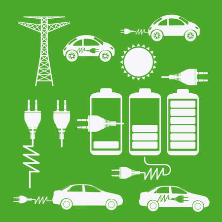 Energy saving design over green background, vector illustrationのイラスト素材