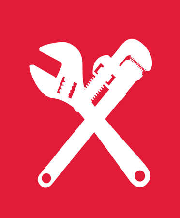 Repair design over red background, vector illustrationのイラスト素材