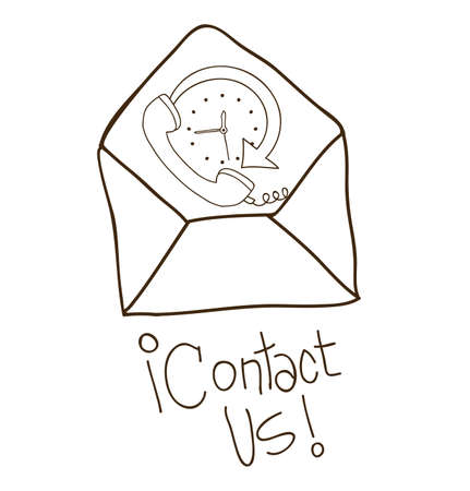 Contact us design over white background, vector illustrationのイラスト素材
