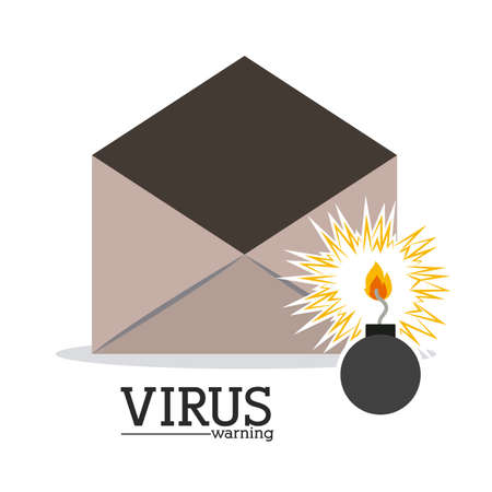 Computer worm design over white background, vector illustrationのイラスト素材