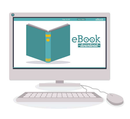 Ebook design over white background, vector illustrationのイラスト素材