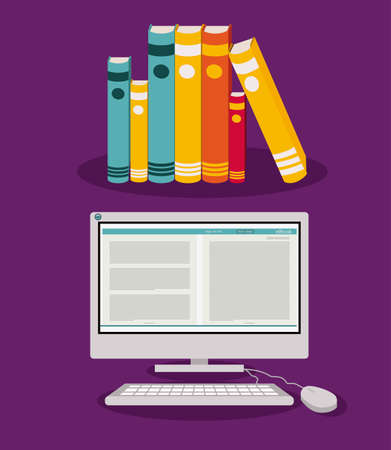 Ebook design over purple background, vector illustrationのイラスト素材