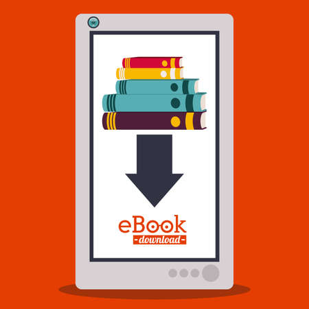 Ebook design over orange background, vector illustrationのイラスト素材