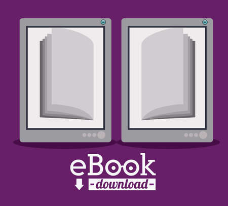 Ebook design over purple background, vector illustrationのイラスト素材