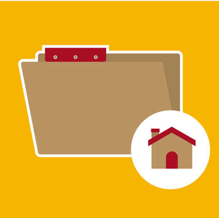 Document  design over yellow background, vector illustrationのイラスト素材