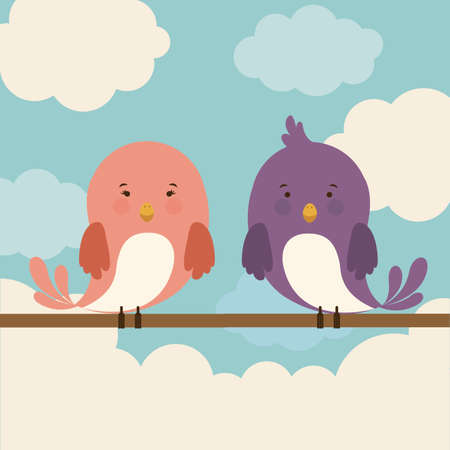 Love design over sky background, vector illustrationのイラスト素材