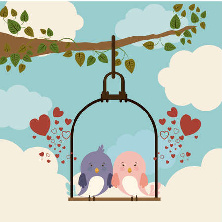 Love design over sky background, vector illustrationのイラスト素材