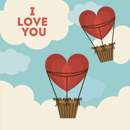 Love design over sky background, vector illustrationのイラスト素材