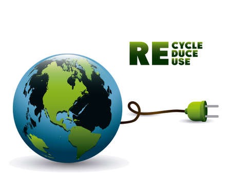 Think green design  over white background, vector illustrationのイラスト素材