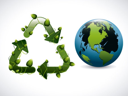 Think green design  over white background, vector illustrationのイラスト素材