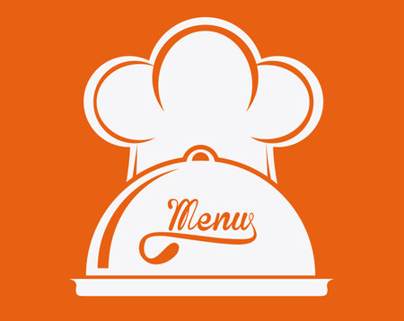 Menu design over orange background, vector illustrationのイラスト素材