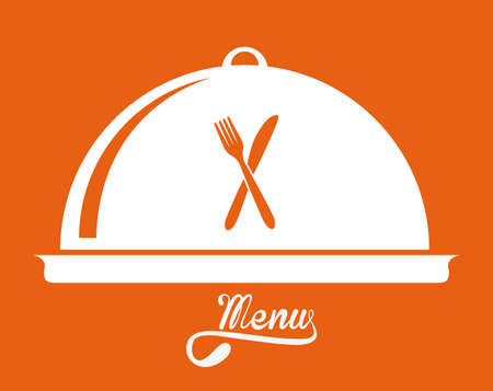Menu design over orange background, vector illustrationのイラスト素材
