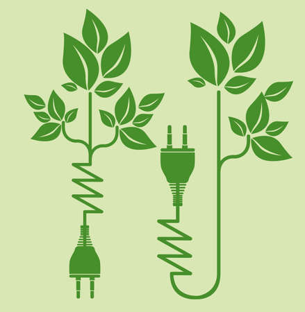 Energy saving design over green background, vector illustrationのイラスト素材