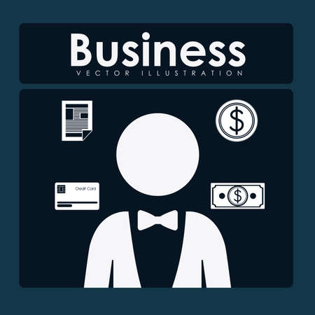 Business design over blue background, vector illustrationのイラスト素材