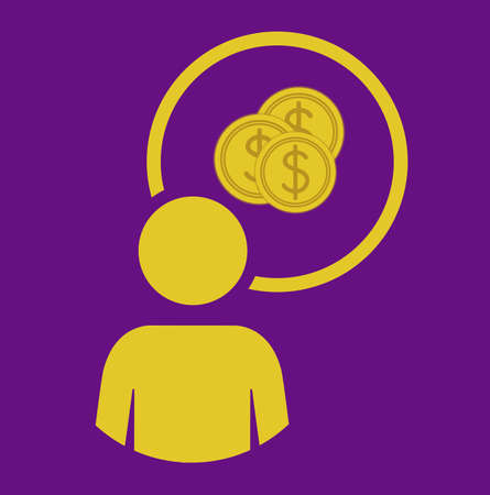 Business design over purple background, vector illustrationのイラスト素材